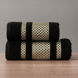 LIONEL Ręcznik, 50x90cm, kolor 256 czarny ze złotą bordiurą LIONEL