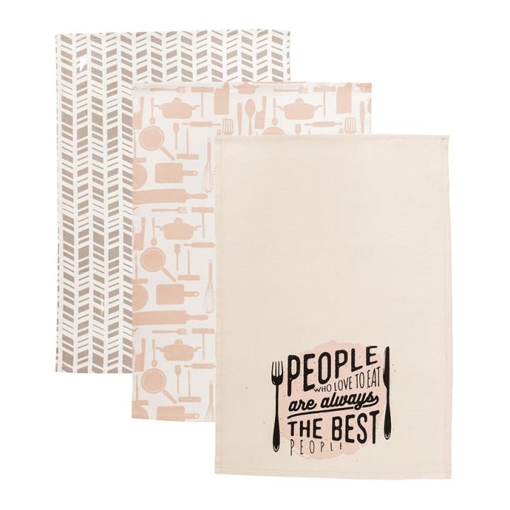 BEST PEOPLE Komplet 3 ścierek kuchennych, rozmiar 40x60cm S00015