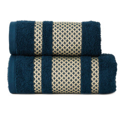 LIONEL Ręcznik, 50x90cm, kolor 110 granatowy ze złotą bordiurą LIONEL