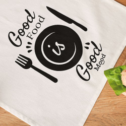 GOOD FOOD GOOD MOOD Komplet 3 ścierek kuchennych, rozmiar 40x60cm S00014 GOOD FOOD GOOD MOOD Komplet 3 ścierek kuchennych, rozmiar 40x60cm S00014