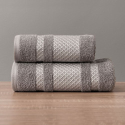 LIONEL Ręcznik, 50x90cm, kolor 006 ciemny szary ze srebrną bordiurą LIONEL