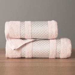 LIONEL Ręcznik, 50x90cm, kolor 119 pudrowy ze srebrną bordiurą LIONEL