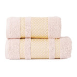 LIONEL · Ręcznik frotte · 70x140 cm · kolor pudrowy ze złotym