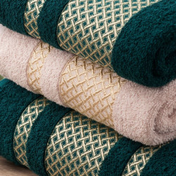 LIONEL Ręcznik, 70x140cm, kolor 019 pudrowy ze złotą bordiurą LIONEL