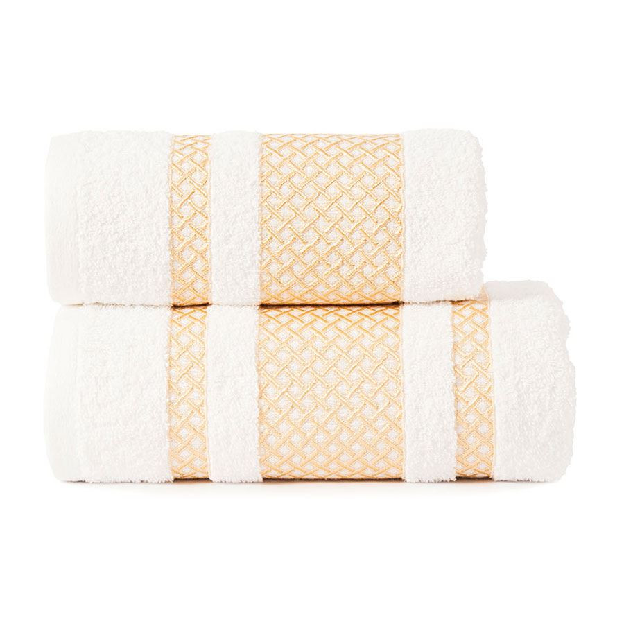 LIONEL Ręcznik, 70x140cm, kolor 302 biały ze złotą bordiurą LIONEL