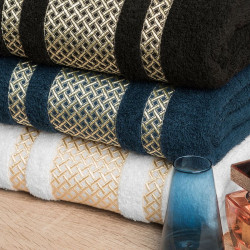 LIONEL Ręcznik, 70x140cm, kolor 302 biały ze złotą bordiurą LIONEL