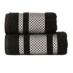 LIONEL · Ręcznik frotte · 50x90 cm · kolor czarny ze srebrnym