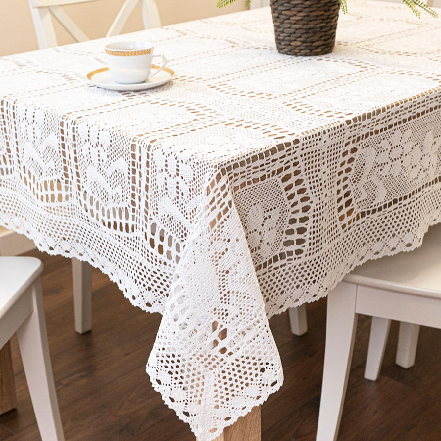 INESS Obrus ażurowy, szerokość 130cm x wysokość 180cm, kolor 001 biały 913501