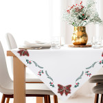 KOKARDA SZKOTI · Bieżnik wodoodporny · 80x80 cm · kolor biały