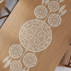 LEA Bieżnik żakardowy gotowy, łapacz snów, szerokość 45 x wysokość 155cm, kolor 002 naturalny/beż 001391