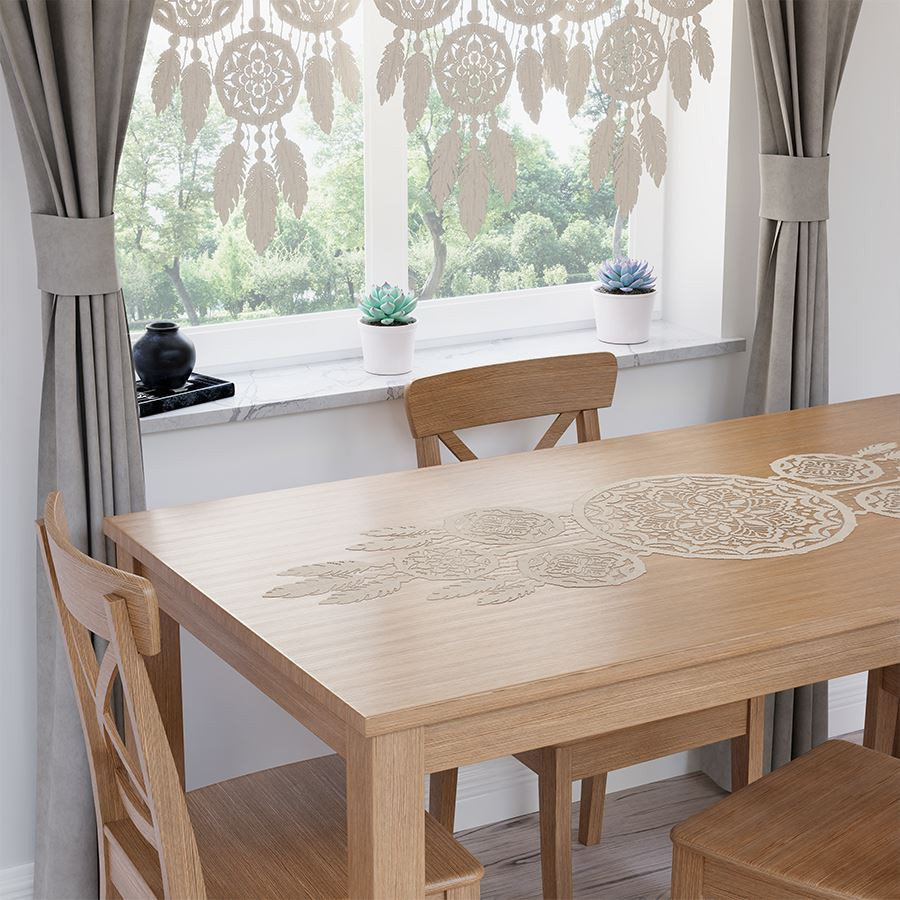 LEA Bieżnik żakardowy gotowy, łapacz snów, szerokość 45 x wysokość 155cm, kolor 002 naturalny/beż 001391