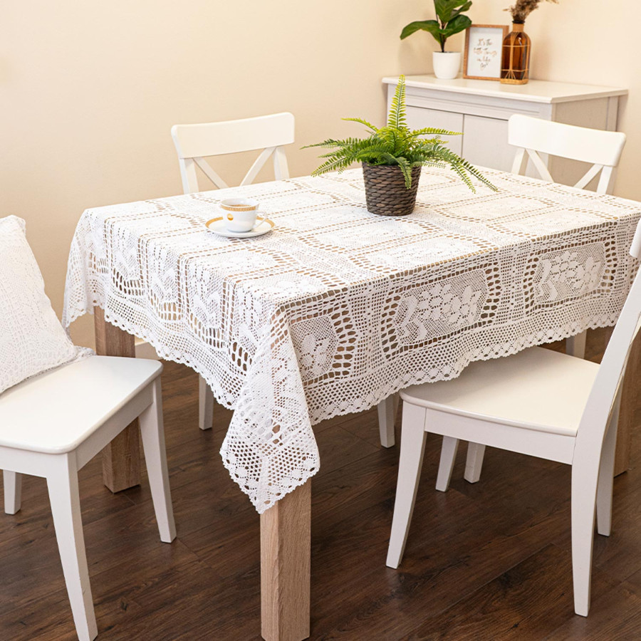 INESS Obrus ażurowy, szerokość 140cm x wysokość 220cm, kolor 001 biały 913501
