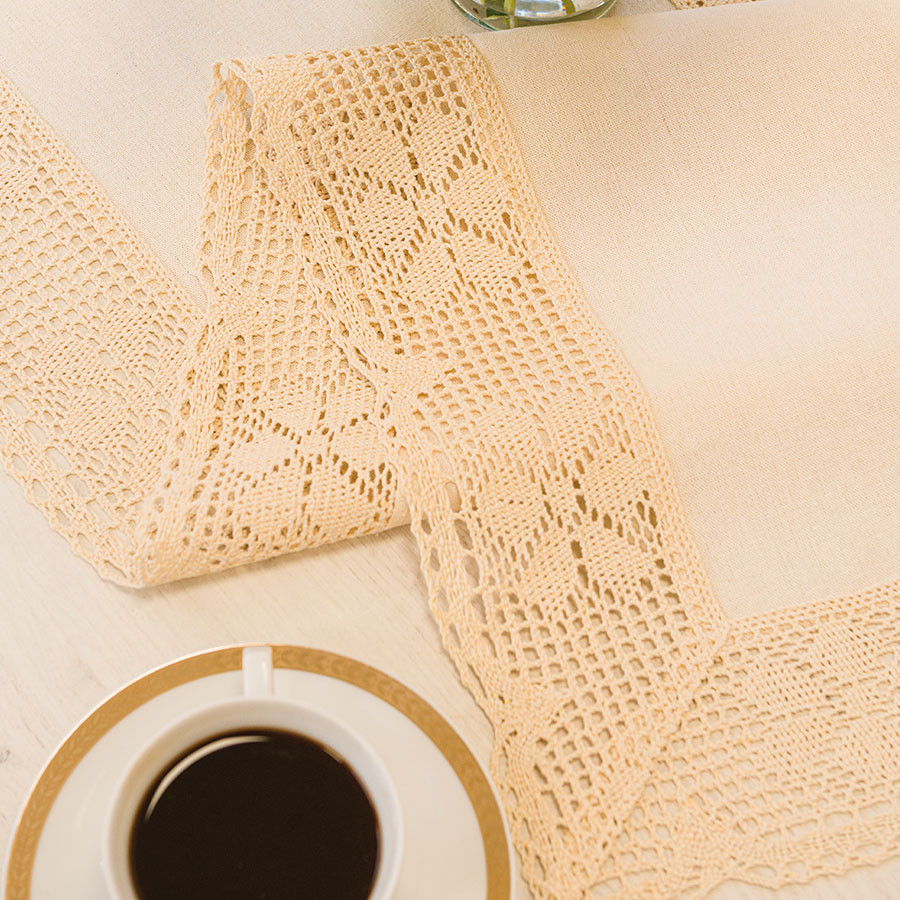 RACHELA Bieżnik z ażurem, szerokość 50 x wysokość 100cm, kolor 012 kremowy 912432