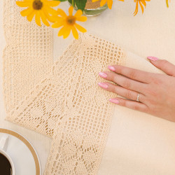 RACHELA Bieżnik z ażurem, szerokość 50 x wysokość 100cm, kolor 012 kremowy 912432