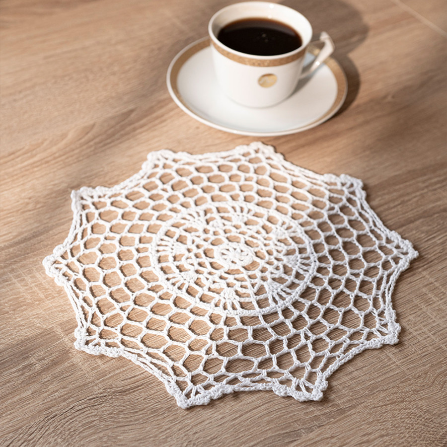 Serweta z ażurem, szerokość 25cm x wysokość 25cm, kolor 001 biały 914166