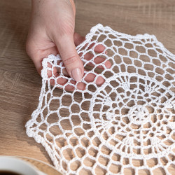 Serweta z ażurem, szerokość 25cm x wysokość 25cm, kolor 001 biały 914166
