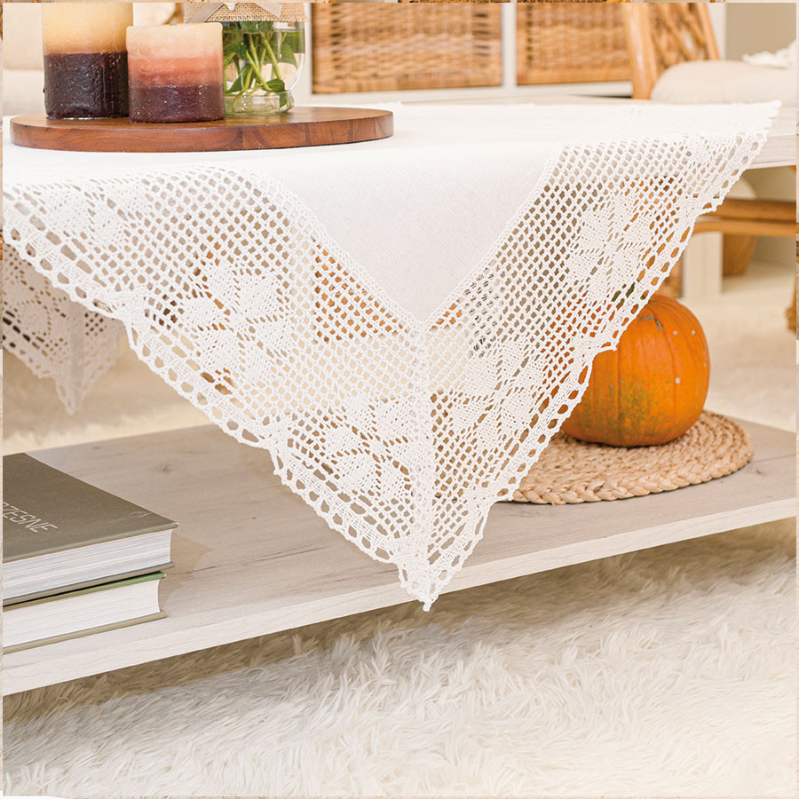 RACHELA Serweta z ażurem, szerokość 85 x wysokość 85cm, kolor 001 biały 912432