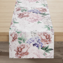 PEONI Bieżnik wodoodporny VELVET, 40x180cm, kolor 001 różowy TD0006