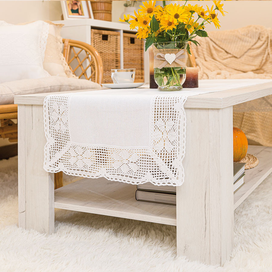 RACHELA Bieżnik z ażurem, szerokość 50 x wysokość 100cm, kolor 001 biały 912432