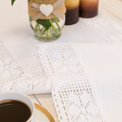 RACHELA Bieżnik z ażurem, szerokość 50 x wysokość 100cm, kolor 001 biały 912432