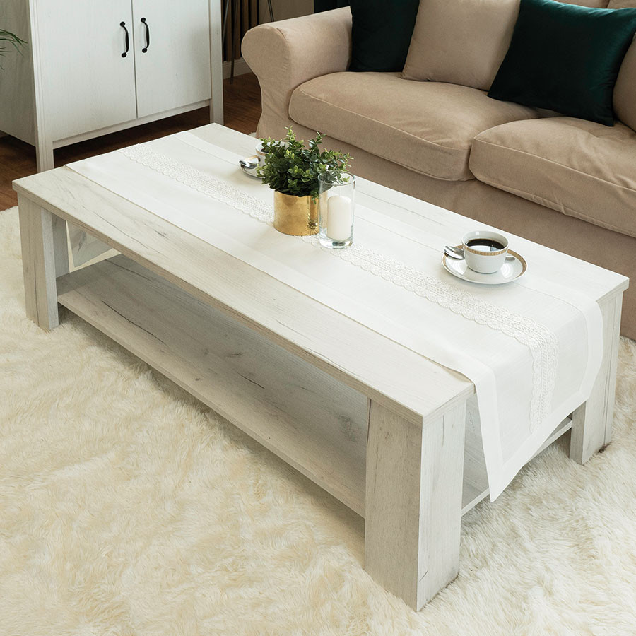 SEVILLA Bieżnik z gipiurą, szerokość 35cm x wysokość 140cm, kolor 001 biały 202551