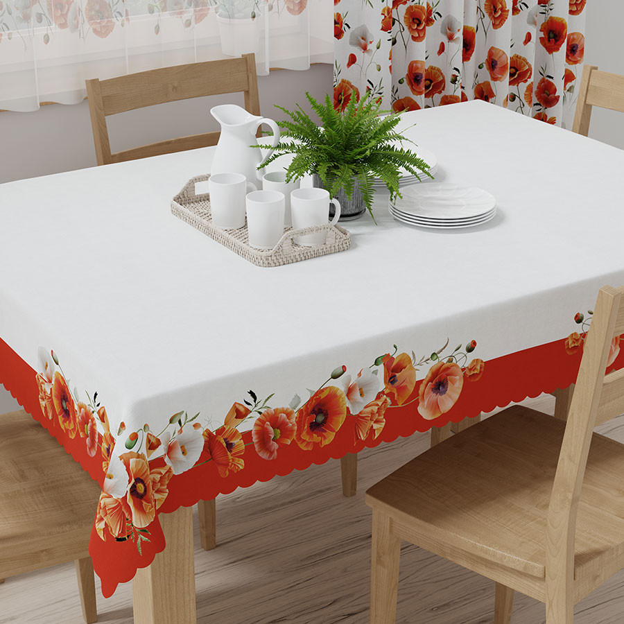 MAKI Obrus wodoodporny, 140x180cm, kolor 001 czerwony z paskiem P00043