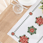 FOLK GWIAZDA BETLEJEMSKA · Bieżnik wodoodporny · 50x100 cm · kolor biały