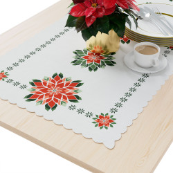 FOLK, GWIAZDA BETLEJEMSKA Bieżnik NINA WODOODPORNA, 50x100cm, kolor 001 biały PBN341