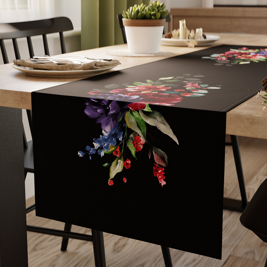 JOLANDA Bieżnik NINA WODOODPORNA, listwa 38x140cm, kolor 002 czarny P00134