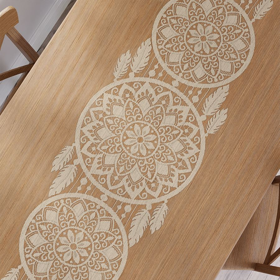 ALIA Bieżnik żakardowy gotowy, łapacz snów, szerokość 44 x wysokość 224cm, kolor 002 naturalny/beż 001390