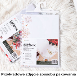 BUKIET W KOSZYKU Z EFEKTEM WYSZYWANIA Bieżnik NINA WODOODPORNA, 50x100cm, kolor 004 beżowy PBN365