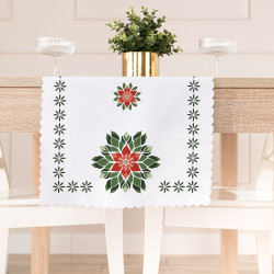 FOLK, GWIAZDA BETLEJEMSKA Bieżnik NINA WODOODPORNA, 38x140cm, kolor 001 biały PBN341