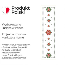 FOLK, GWIAZDA BETLEJEMSKA Bieżnik NINA WODOODPORNA, 38x140cm, kolor 001 biały PBN341