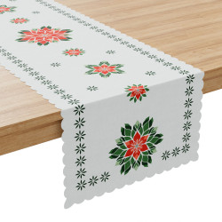 FOLK, GWIAZDA BETLEJEMSKA Bieżnik NINA WODOODPORNA, 38x140cm, kolor 001 biały PBN341