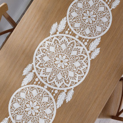 ALIA Bieżnik żakardowy gotowy, łapacz snów, szerokość 44 x wysokość 224cm, kolor 001 biały 001390