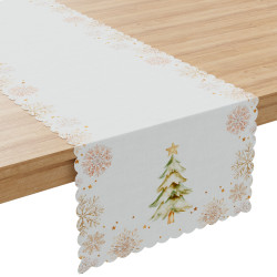 CHOINKI, ZIMOWA OPOWIEŚĆ Bieżnik NINA WODOODPORNA, 38x140cm, kolor 001 biały PBN336