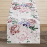 PEONI VELVET · Bieżnik wodoodporny · 40x160 cm · kolor różowy