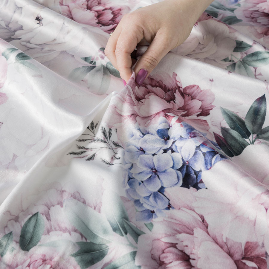 PEONI Bieżnik wodoodporny VELVET, 40x160cm, kolor 001 różowy TD0006