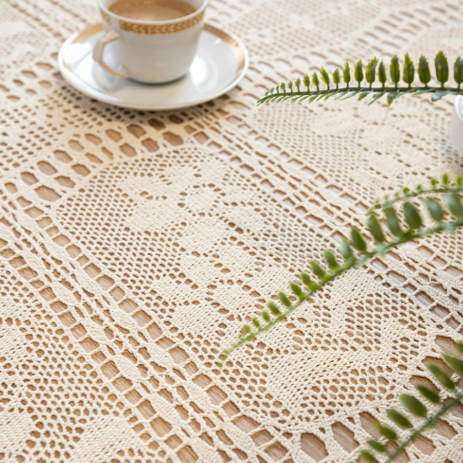 INESS Obrus ażurowy, szerokość 110cm x wysokość 160cm, kolor 012 jasny kremowy 913501