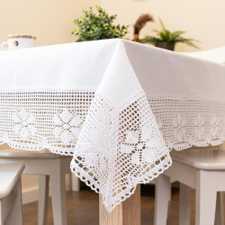 RACHELA Obrus z ażurem, szerokość 140cm x wysokość 220cm, kolor 001 biały 912432