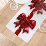 BROKATOWA KOKARDA · Bieżnik wodoodporny · 38x160 cm · kolor biały