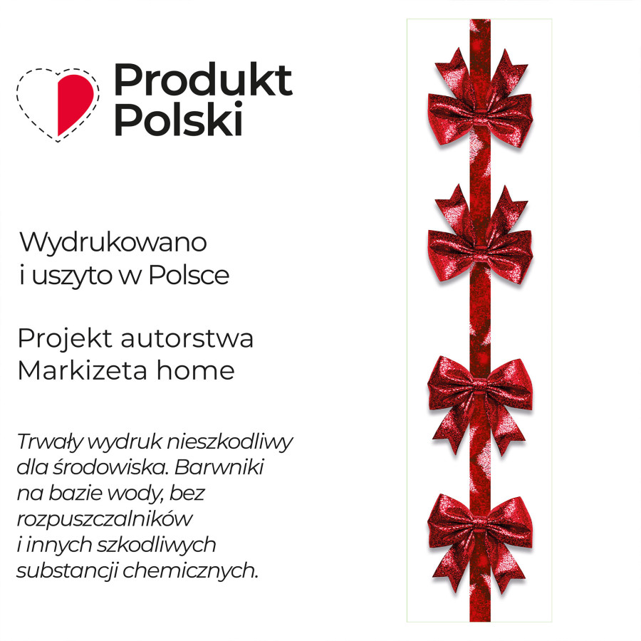 BROKATOWA KOKARDA Bieżnik NINA WODOODPORNA, 38x160cm, kolor 001 biały PBN333