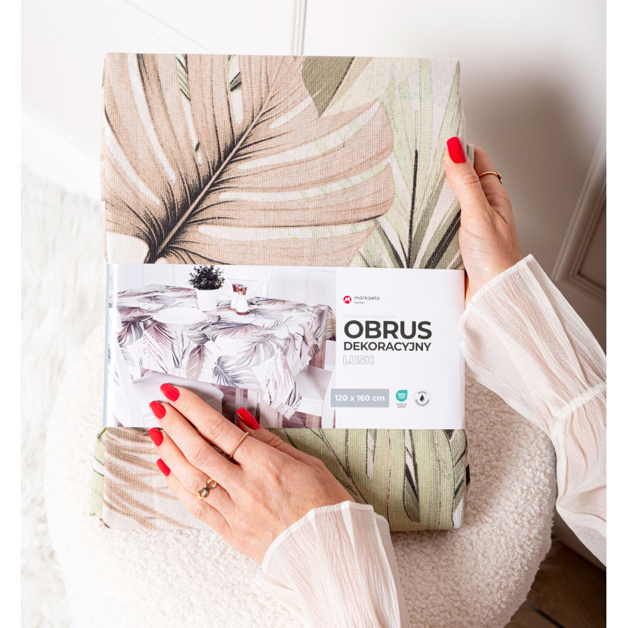 NATURA Obrus wodoodporny, 140x220cm, kolor 015 jasny szarozielony OB0003