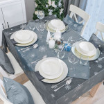 ŚNIEŻKI VELVET · Serweta wodoodporna · 85x85 cm · kolor jasny niebieski ze srebrnym