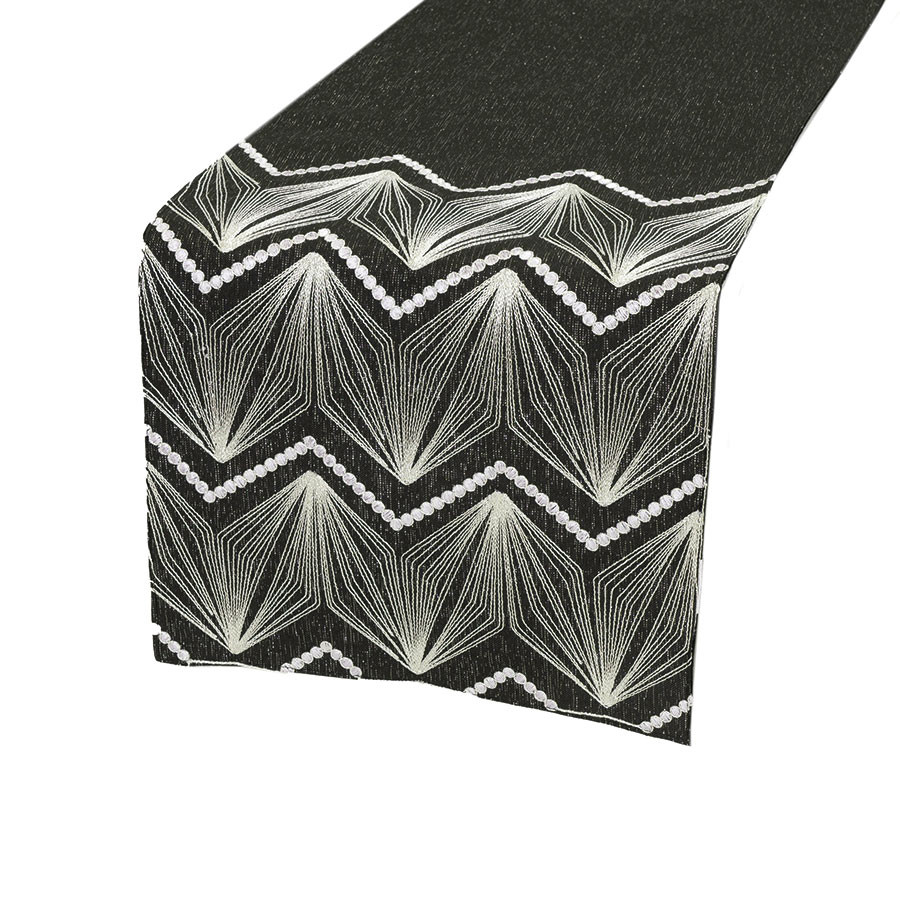 BŁYSZCZĄCA NOC Bieżnik, szerokość 35cm x wysokość 180cm, kolor 010 czarny 891904