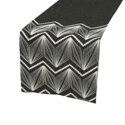 BŁYSZCZĄCA NOC Bieżnik, szerokość 35cm x wysokość 180cm, kolor 010 czarny 891904