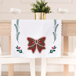 KOKARDA SZKOTI · Bieżnik wodoodporny · 38x140 cm · kolor biały