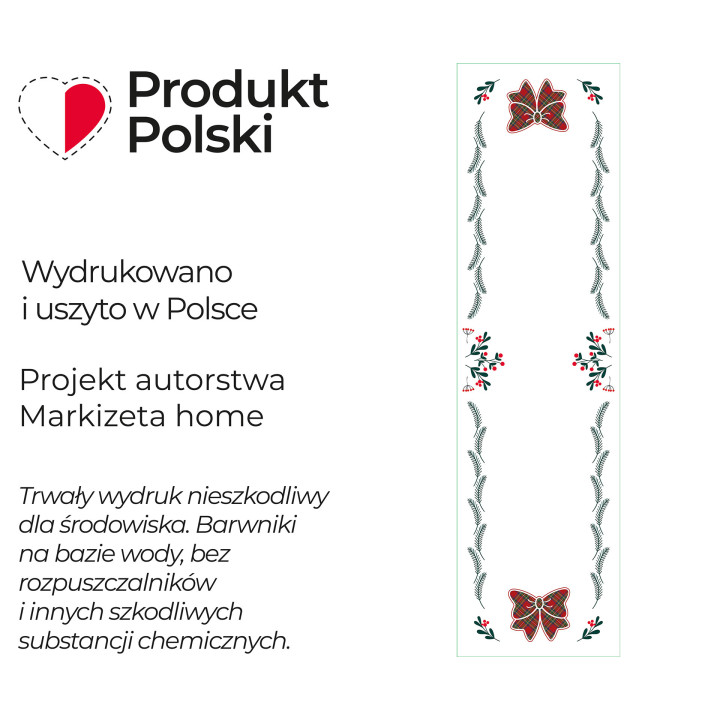 KOKARDA SZKOTI Bieżnik NINA WODOODPORNA, 38x140cm, kolor 001 biały PBN347