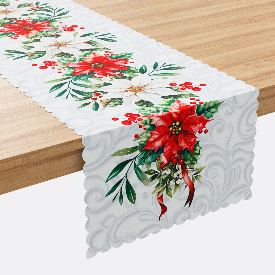 GWIAZDA BETLEJEMSKA Bieżnik NINA WODOODPORNA, 38x140cm, kolor 001 biały PBN343