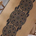 ALIA ŁAPACZ SNÓW · Bieżnik gotowy żakardowy · 44x224 cm · bolor czarny